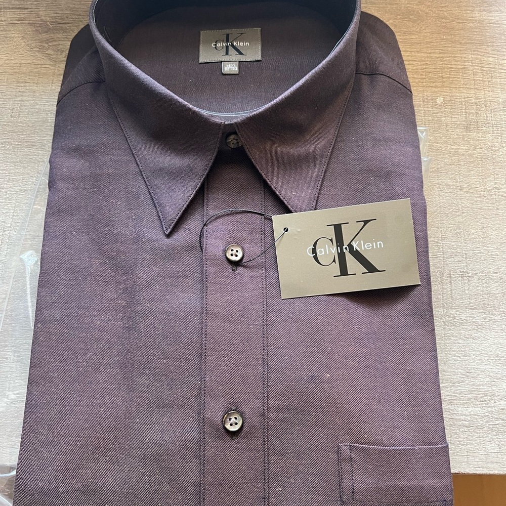 Calvin Klein Men's Brown Dress Shirt vintage